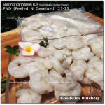 Shrimp prawn udang IQF VANNAMEI PND (Peeled & Deveined) 21-25 price/pack 1kg +/-46pcs